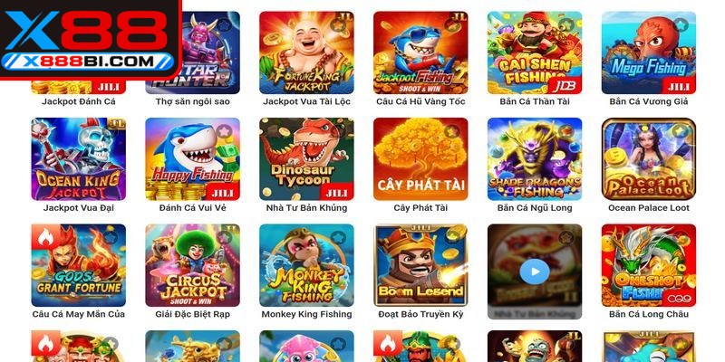 Danh sách các tựa game đình đám nhất thuộc sảnh bắn cá X88