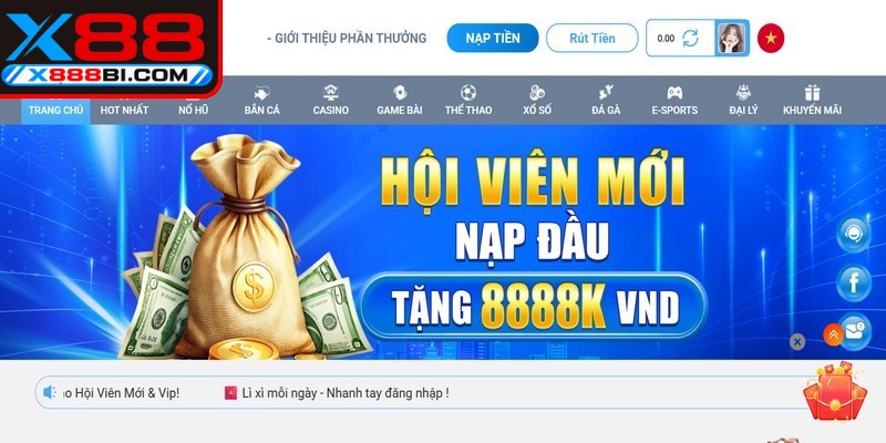 Ưu đãi đặc quyền sau khi đăng ký tại X88 thành công cho thành viên mới