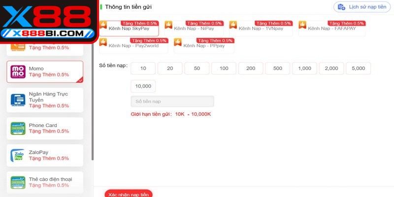 Điều kiện quan trọng khi nạp tiền tại X88 thành viên cần biết