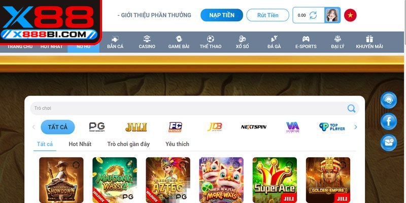 Trải nghiệm không gian nổ hũ cực kỳ sống động đỉnh cao tại X88