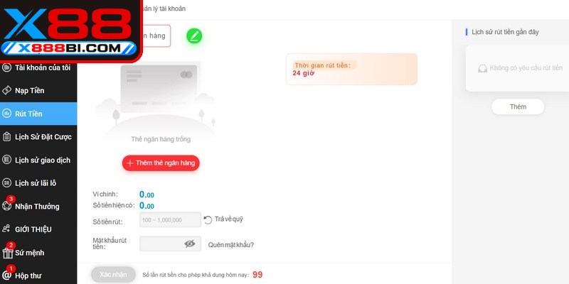 Điều kiện bắt buộc để thực hiện giao dịch rút tiền X88 an toàn